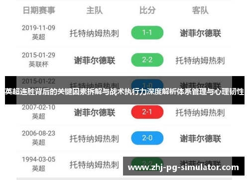 英超连胜背后的关键因素拆解与战术执行力深度解析体系管理与心理韧性